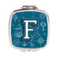 Carolines Treasures Letter F Sea Doodles Initial Alphabet Compact Mirror CJ2014-FSCM